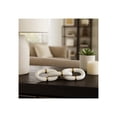 thumbnail image 3 of Marble Chain Sculpture for Home Styling - Decorative Accent for Bathroom, Office, Living Room, and Shelf - Modern Linked Figurine Ornament for Room Coffee Table Display - 3", White & Gold, 3 of 15