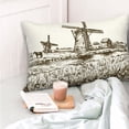 thumbnail image 4 of Salouo Dutch Windmill Pattern Pillow Cases,1PC Pillow Covers with Envelope Closure Decorative Pillow Case for Bed Couch,Pillows Not Included-14"x20", 4 of 6
