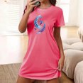 thumbnail image 1 of Mefallenssiah Chemise de Nuit Courte Surdimensionnée pour Femmes Mode Imprimé Poitrine Manches Courtes, 1 of 7
