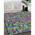 thumbnail image 2 of Ahgly Company Indoor Rectangle Patterned Green Abstract Area Rugs, 7' x 10', 2 of 6