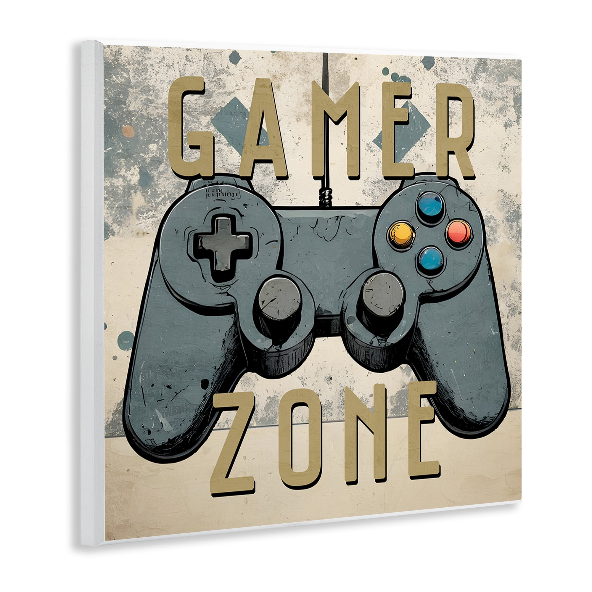 Stupell Industries Vintage Gamer Zone Entertainment Painting Unframed Art Print Wall Art, 12 x 12