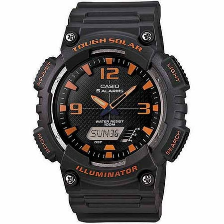 Casio Men's Solar Sport Combination Watch, Grey Resin Strap