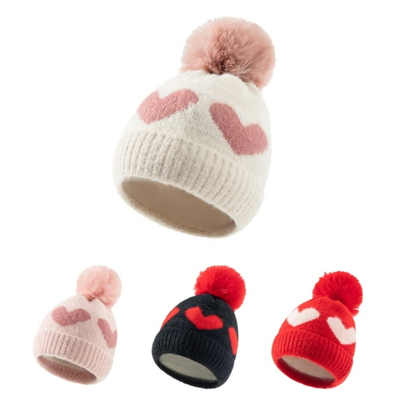 Yoyauz Baby Girls Winter Fleece Hat Toddler Beanie Cold Weather Warm Pompom Hat