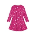 thumbnail image 3 of Drmagiyhm Hot Pink Long Sleeve Dress for Girls Size 10-12 Casual Crew Neck Dress Twirly Birthday Chiffon a Line Dress Fall Polka Point Midi Dress 12-14 Years, 3 of 5