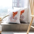 thumbnail image 6 of LALILO Throw Pillow Covers Autumn Trip Flat Girl Bicycle With Cushion Cover 18" x 18", 2 Pack, 6 of 6