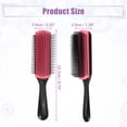 thumbnail image 3 of Cepillo para el cabello Unique Bargains 9 filas Negro Rojo, 3 of 7