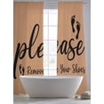 thumbnail image 5 of Sheer Curtains 84 Inches Long 2 Panels, Please Remove Your Shoes Text Rod Pocket Curtain Voile Draperies, Black Footprint on Brown Light Filtering Window Treatment for Living Room Kitchen Bedroom, 5 of 8