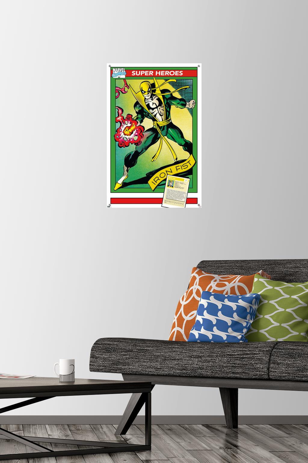 Marvel Trading Cards - Iron Fist Wall Poster with Push Pins, 14.725" x 22.375"