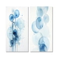 thumbnail image 2 of Designart "Vintage Tranquility Light Blue Watercolor Circles" Modern Geometric Wall Art Set Of 2 - Modern Blue Gallery Set For Office Decor, 2 of 6