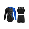 thumbnail image 2 of iiniim Girls Ballet Dance Biketard with Shorts and Vest Gymnastics Bodysuit 3 Piece Athletic Royal Blue 12, 2 of 6