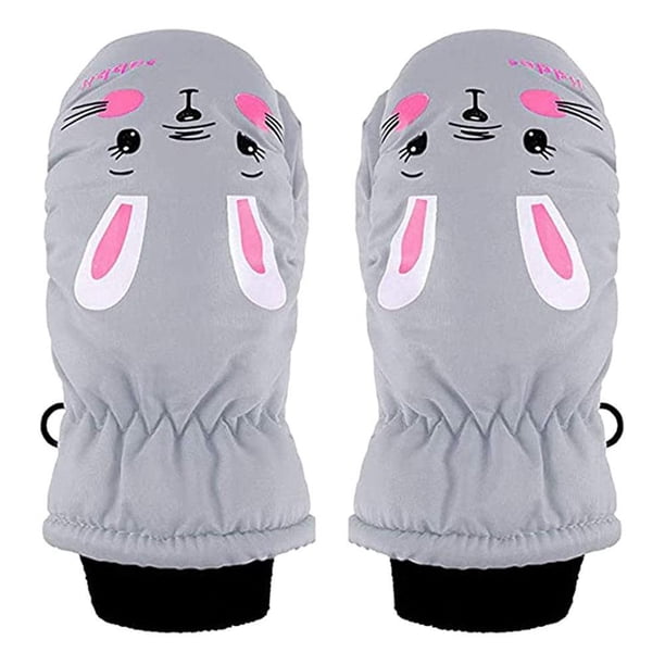 Guantes De Esquí Para Niños Manoplas Guantes De Nieve Impermeables Y A Prueba De Viento Guantes De Manoplas De Conejo De Dibujos Animados Guantes Cálidos De Invierno Vogacara AP008164-03