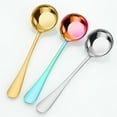 thumbnail image 5 of Gumesh Colorful 304 Stainless Steel Soup Spoons, Flat Bottom Round Tipped Utensils for Table Service Measuring Spoons, 5 of 6