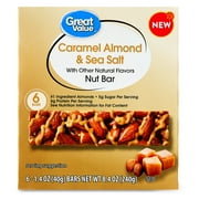 Great Value Caramel Almond & Sea Salt Nut Bars, 1.4 oz, 6 Count