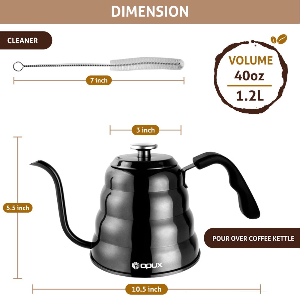 Sulives Black Pour Over Gooseneck Coffee Kettle 1.2 L