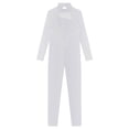 thumbnail image 4 of inlzdz Gymnastics Leotards for Girls Sheer Mesh One-Piece Bodycon Jumpsuit Workout Unitard Biketard White 10, 4 of 5