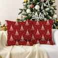 thumbnail image 4 of Christmas Tree Pillow Covers 20x20 Inch Set of 2 Xmas Winter Decorative Throw Pillow Cover White Trees Decoration Holiday Farmhouse Pillow Case for Home Sofa Christmas Decor Red, 4 of 4