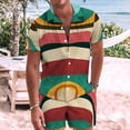 thumbnail image 2 of Conjunto de ropa de playa hawaiana para hombre Conjunto de 2 piezas de camisa bohemia de verano y pantalones cortos Pompotops  oipoqjl51313, 2 of 9