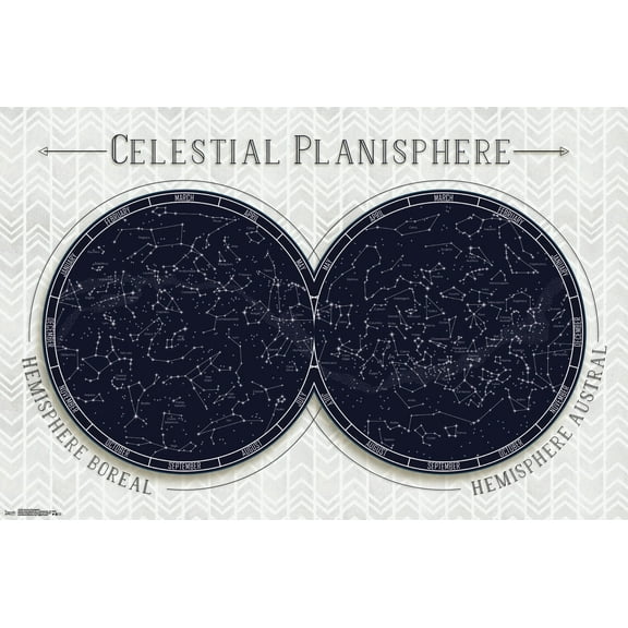 Celestial Planisphere Wall Poster, 22.375" x 34"