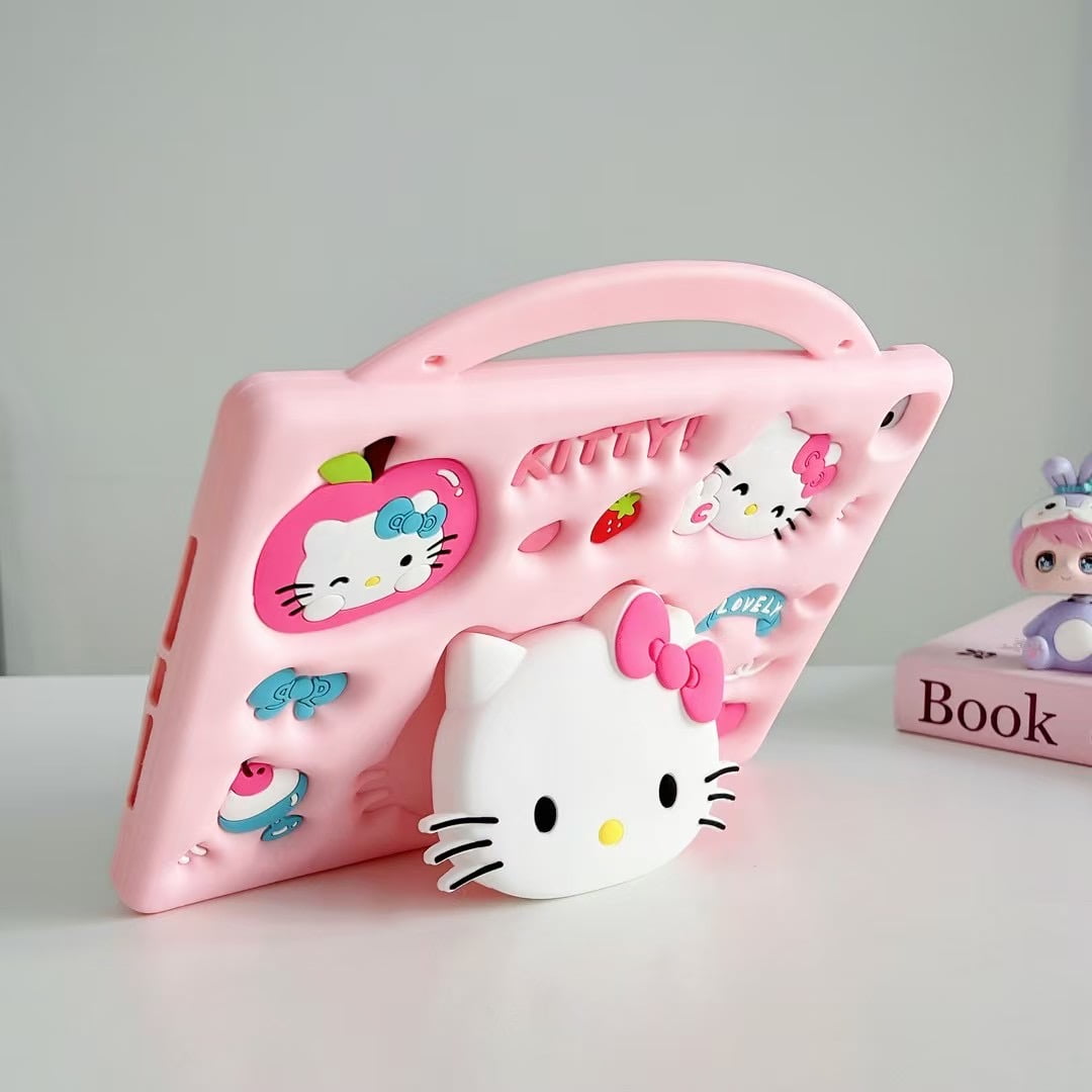 Adorable 3D Cartoon Hello Kitty Shockproof Case - Perfect for iPad mini 7 (A17 Pro) Generation Case 2024, iPad mini 6 Case 2021, 8.3-inch - Child - Safe Protective Cover