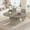 Light ivory gray, variant on 47"-63" Extendable Round Dining Table for 4-6, Circle Kitchen Table with Thickened Tabletop, Modern Dining Room Tables with Square Pedestal Base, Dinner Tables for Kitchen (Table Only)