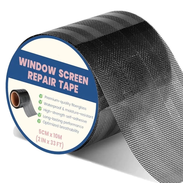 Kit de Reparación de Mosquiteros para Ventanas y Puertas, Reparación para Tela de Mosquitero de Plástico, Negro (Negro-10M)