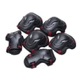 thumbnail image 2 of Yuarrent 6 unids/set hombres mujeres patinaje equipo de protección conjunto monopatín hielo rodillo coderas protector de muñeca niño Ropa Deportiva, Zapatos negro rojo S, 2 of 6
