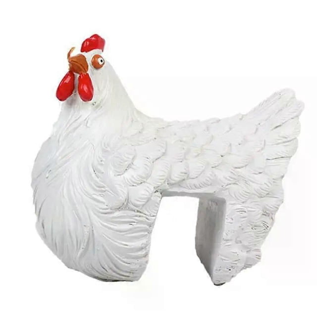 Plug In Resin Chicken Sitting On Fence Resin Chicken Figure For Fences Or Any Flat Surface Housewarming Gift Chicken Fence