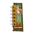 thumbnail image 4 of Light Up Happy Hour Vintage Cocktail Lounge Metal Sign Tin Pinup LED Home Bar Wall Art Man Cave Decor, 4 of 6