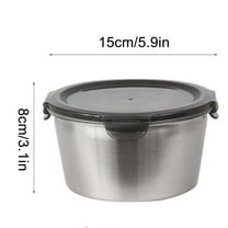 Stainless Steel Mixing Bowl with Lid | Durable Food Storage Container | Circular Design | Microwave Dishwasher Refrigerator Safe | Easy Cleaning | Reusable | 1 Piece