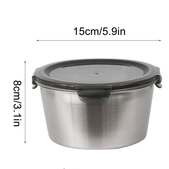 Meitianfacai Chef Mixing Bowls Storage Bowls, Stainless Steel Mixing Bowl Food Storage For Household Refrigerators And Kitchens Non Fresh-keeping Box Circular With Lid Reusable