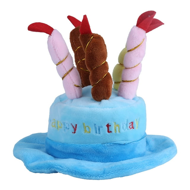 Sombrero de cumpleaños para perros NikouMX diseño de velas azul rosa
