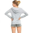 thumbnail image 3 of Sofra Women's Cotton Comfort Zip Up Hoodie Jersey Sweater - Heather Gray - XXL, 3 of 3