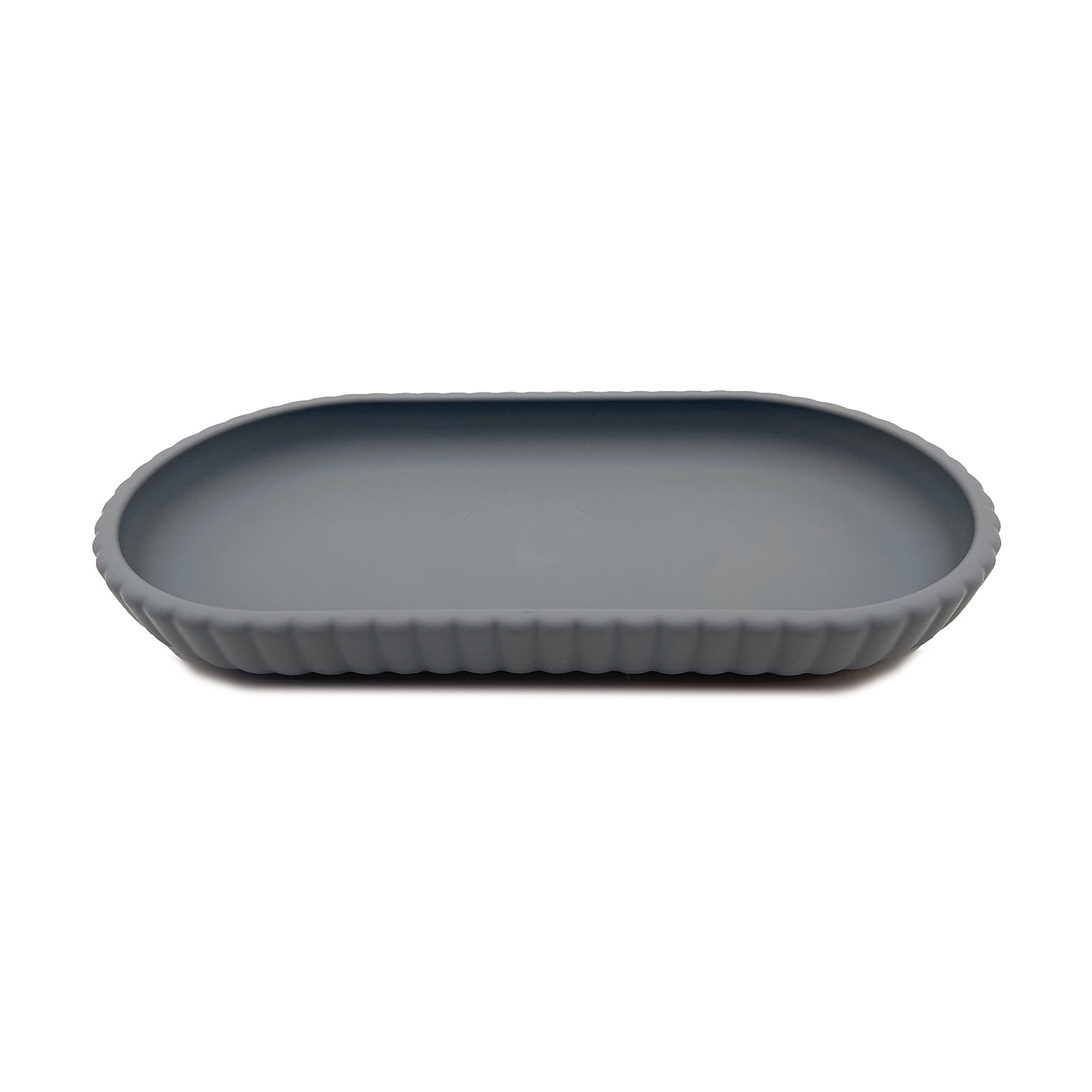 Mainstays Rubberized Plastic Ribbed Accessory Tray, Grey