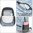 thumbnail image 4 of Paisley and Floral White Pattern 17" Waterproof Oxford School Backpacks for Teens, S-Shape Padded Straps, for School, Travel, Hiking, Camping, 4 of 5