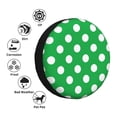 thumbnail image 4 of Fotbe Green And White Polka Dot Funda de Llanta de Repuesto con Estampado, Engrosada, Ajuste Universal para Jeep, Remolque, RV, SUV, Camión-15 inch, 4 of 6