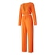 thumbnail image 2 of VISgogo Conjunto de 2 piezas de pantalones para mujer, blusas cortas con cuello en V de manga larga de color sólido con cordones + pantalones de pierna ancha VISgogo  moda, 2 of 8