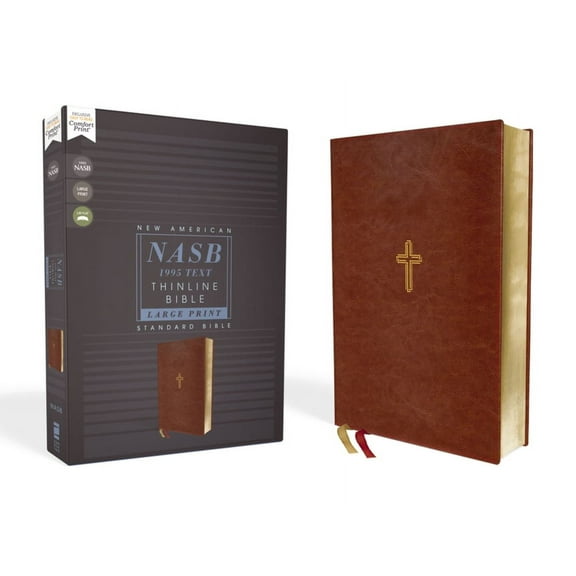 Nasb, Thinline Bible, Large Print, Leathersoft, Brown, Red Letter Edition, 1995 Text, Comfort Print, (Hardcover)