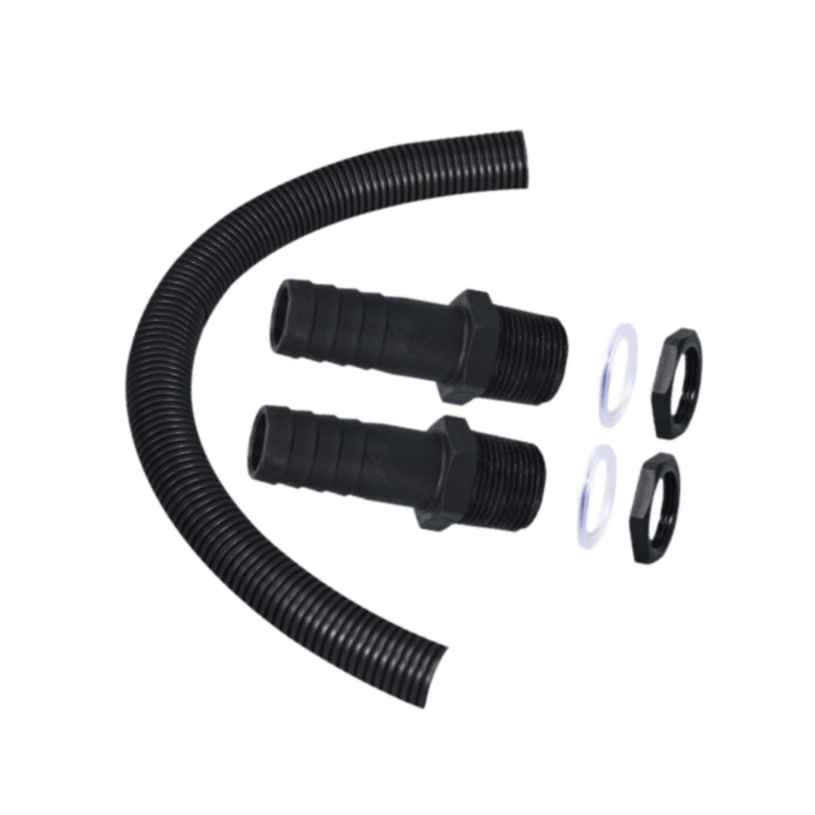 oshhni Rain Barrel Connector Kit Balcony Water Storage Tanks Joining Lawn with Hose Black