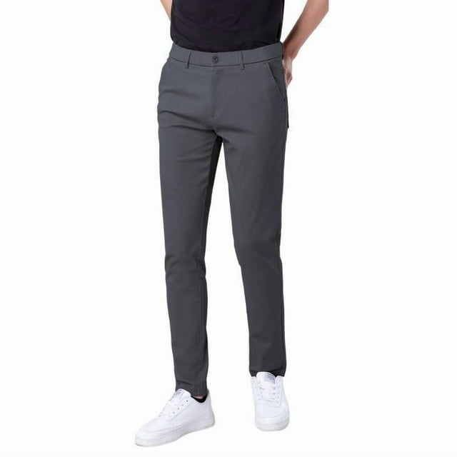 Pantalon Coupe Ajustée Kaki Extensible pour Hommes