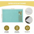 thumbnail image 6 of Turquoise Placemats Set of 4, Farmhouse Burlap Placemats for Dining Table, Solid Teal Color Place Mats for Kitchen Tabletop, Modern Linen Texture Waterproof Wipeable Dining Table Mats Set, 6 of 8