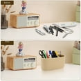 thumbnail image 6 of FKSZLL PU Leather Pen Holder Multifunctional Remote Control Holder with 3 Compartments Stylish Desktop Organizer Caddy for Home Office Desk Accessories, 6 of 10