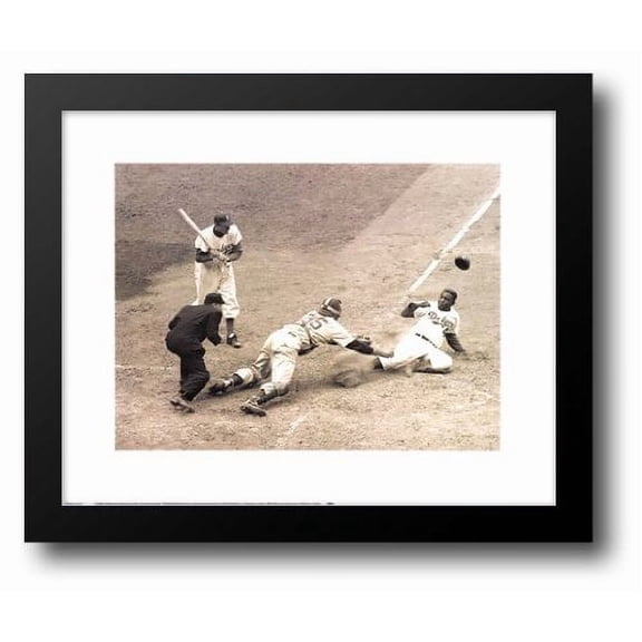 Jackie Robinson Stealing Home, May 18, 1952 24x20 Framed Art Print by Bettmann-Corbis