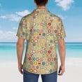 thumbnail image 4 of Gaeub Retro Geometry Print Men's Hawaiian Shirt,Button Down Short Sleeves Shirts,Tropical Beach Casual Button Down Shirts,3X-Large, 4 of 7
