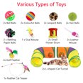 thumbnail image 2 of Tripumer 22Pcs Cat Toys Kitten Toy Set 2pcs Collapsible L-Shaped Tunnel Toys Puppy Interactive Toys Teaser Stick Feather Toys Kit Suitable for Play Hide and Seek Training Kitten Bunny Exercise, 2 of 9