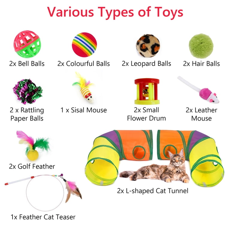 Tripumer 22-Piece Cat Toy Set with Tunnels and Interactive Toys photo 2
