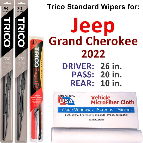 2022 Jeep Grand Cherokee Wiper Blades (Set of 3) w/Rear Wiper