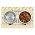 thumbnail image 1 of Ladybug Pet Mat for Food and Water, Bugs and Flourishing Daisies Pattern Pastel Colored Illustration, Non-Slip Rubber Mat for Dogs and Cats, 18" X 12", by Ambesonne, 1 of 2