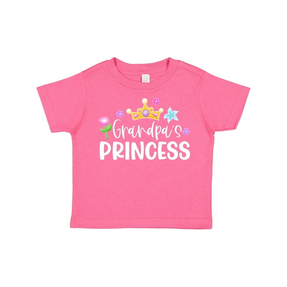 Inktastic Grandpa's Princess Crown and Flowers Girls Toddler T-Shirt