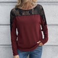 thumbnail image 4 of Aayomet for Women 2023 Womens Fall Casual T-Shirts Long Sleeve Tunic Tops Vneck Loose Fit Dressy Blouses,Red L, 4 of 5