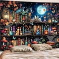 thumbnail image 6 of Dragon Bookshelf Tapestry Witchy Mushroom Bookshelf Tapestries Wall Hanging Gothic Medieval Fantasy Moon Dark Academia Book Large Tapestry for Bedroom Living Room Dorm 40 x 60 inch, 6 of 7